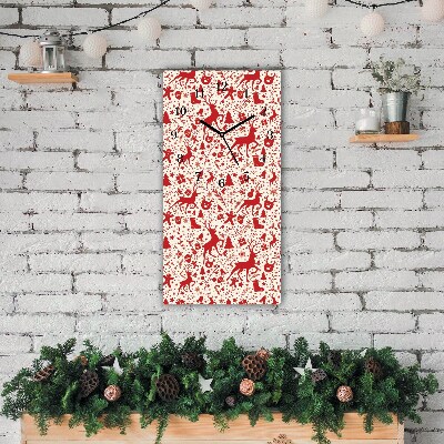 Relógio de parede Vertical-Decoração de Natal com Rena de Inverno