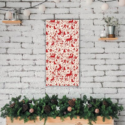 Relógio de parede Vertical-Decoração de Natal com Rena de Inverno