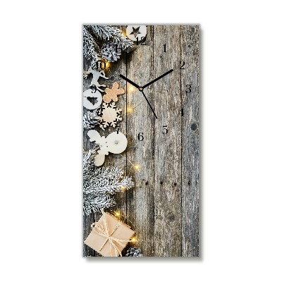 Relógio de parede Vertical-Árvore de Natal, presentes, decoração de feriados