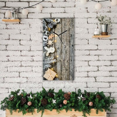 Relógio de parede Vertical-Árvore de Natal, presentes, decoração de feriados