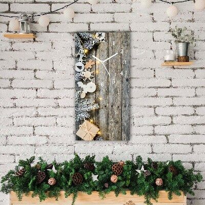 Relógio de parede Vertical-Árvore de Natal, presentes, decoração de feriados