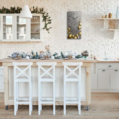 Relógio de parede Vertical-Enfeites de Natal com Estrelas Douradas