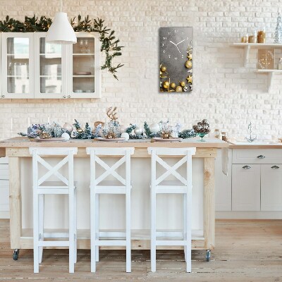 Relógio de parede Vertical-Enfeites de Natal com Estrelas Douradas