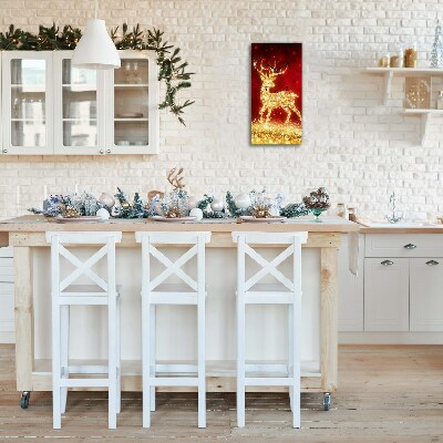 Relógio de parede Vertical-Decoração de Natal de rena dourada