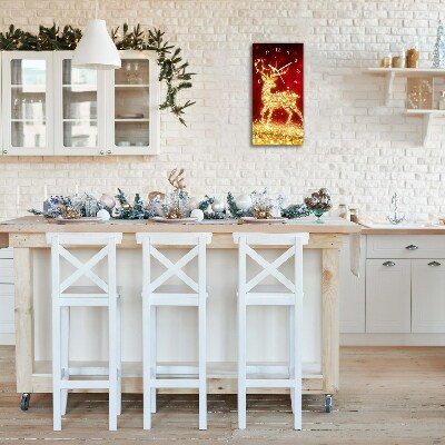 Relógio de parede Vertical-Decoração de Natal de rena dourada