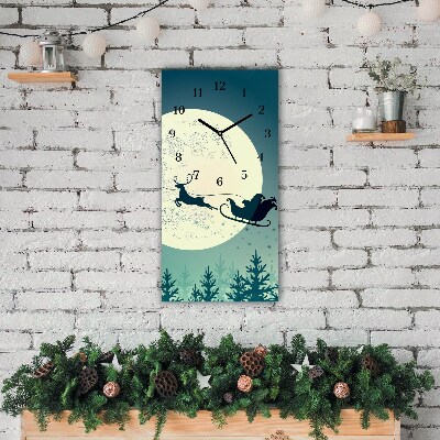 Relógio de parede Vertical-Trenó do Papai Noel de Natal