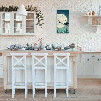 Relógio de parede Vertical-Trenó do Papai Noel de Natal