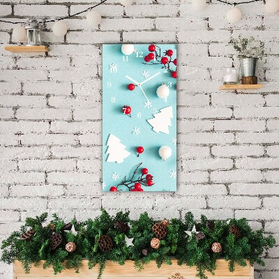 Relógio de parede Vertical-Decorações de floco de neve de Natal