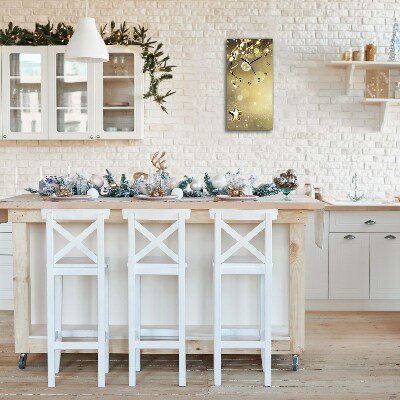 Relógio de parede Vertical-Enfeites de Natal Dourados