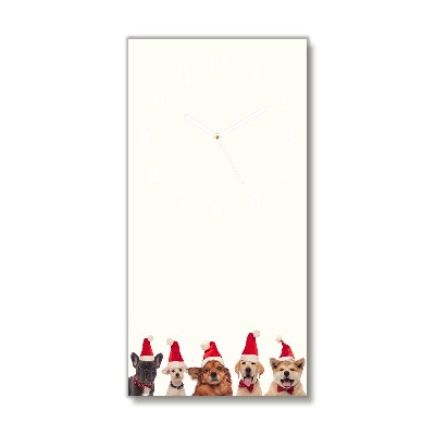 Relógio de parede Vertical-Cães Papai Noel Natal