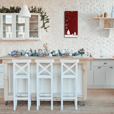 Relógio de parede Vertical-Árvores de Natal Feriados Flocos de Neve