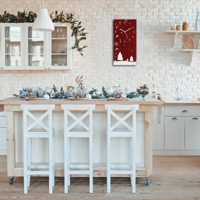 Relógio de parede Vertical-Árvores de Natal Feriados Flocos de Neve