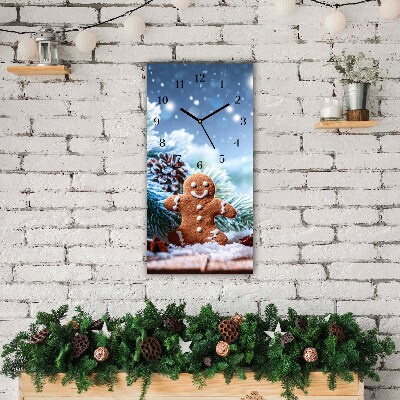 Relógio de parede Vertical-Árvore de Natal de neve de gengibre de Natal