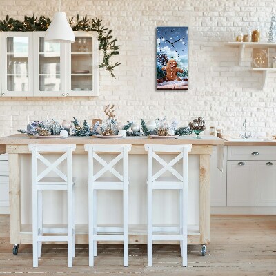 Relógio de parede Vertical-Árvore de Natal de neve de gengibre de Natal