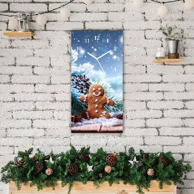 Relógio de parede Vertical-Árvore de Natal de neve de gengibre de Natal