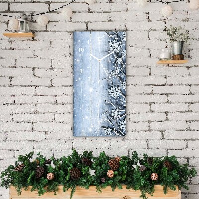 Relógio de parede Vertical-Feriados Flocos de neve Inverno Geada