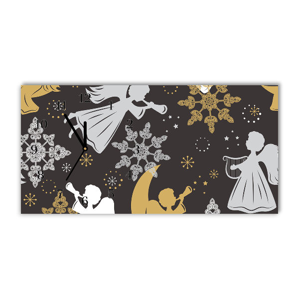 Relógio de parede Níveis-Flocos de neve anjos natal