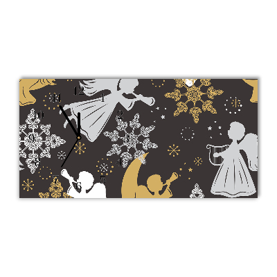Relógio de parede Níveis-Flocos de neve anjos natal