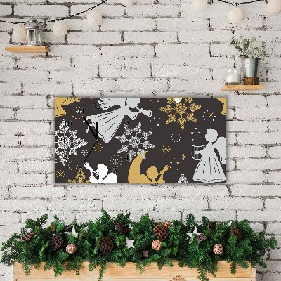 Relógio de parede Níveis-Flocos de neve anjos natal