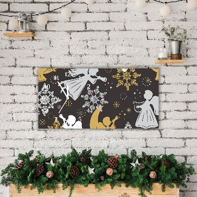 Relógio de parede Níveis-Flocos de neve anjos natal