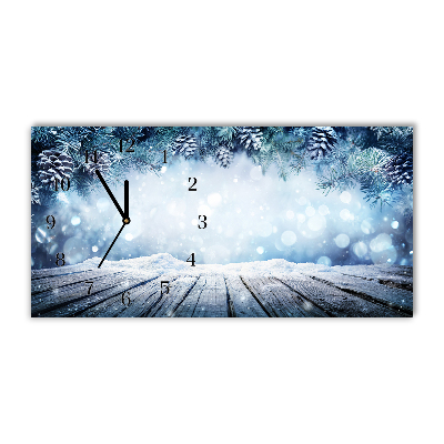 Relógio de parede Níveis-Árvore de Natal com neve no inverno