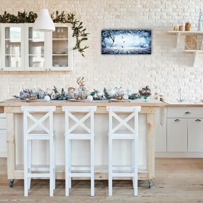 Relógio de parede Níveis-Árvore de Natal com neve no inverno