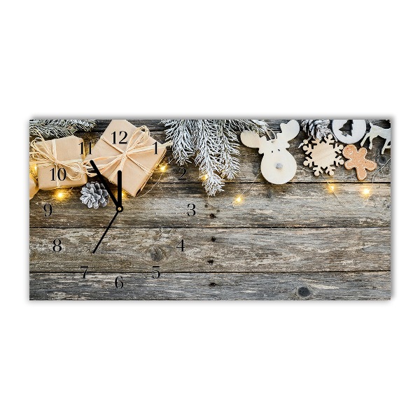 Relógio de parede Níveis-Árvore de Natal, presentes, decoração de feriados