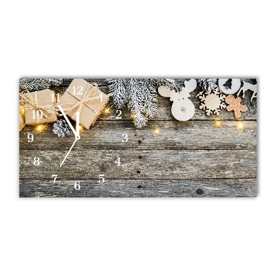Relógio de parede Níveis-Árvore de Natal, presentes, decoração de feriados