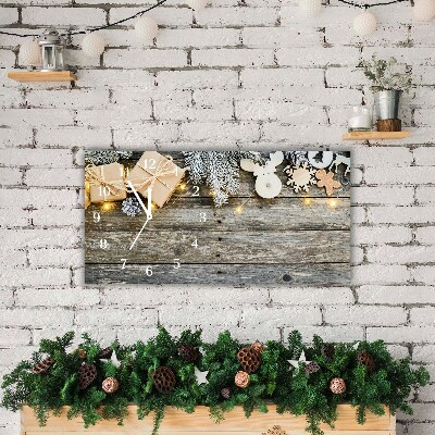 Relógio de parede Níveis-Árvore de Natal, presentes, decoração de feriados