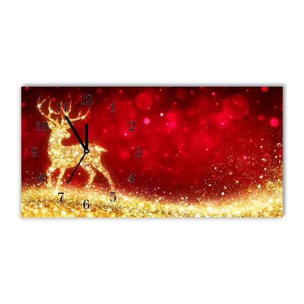 Relógio de parede Níveis-Decoração de Natal de rena dourada