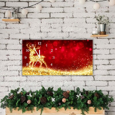 Relógio de parede Níveis-Decoração de Natal de rena dourada