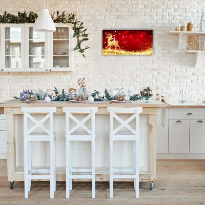 Relógio de parede Níveis-Decoração de Natal de rena dourada