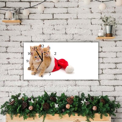 Relógio de parede Níveis-Gatos Natal Papai Noel