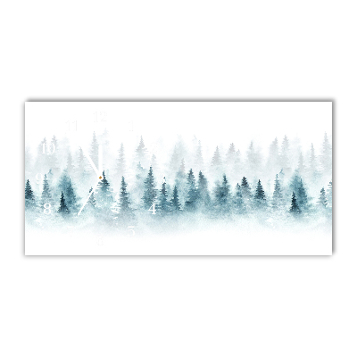 Relógio de parede Níveis-Árvores de Natal na floresta Feriados Neve