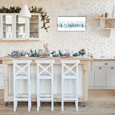 Relógio de parede Níveis-Árvores de Natal na floresta Feriados Neve