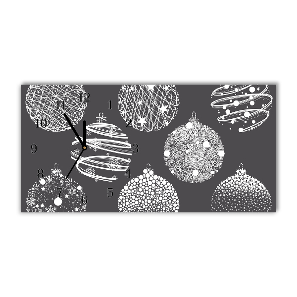 Relógio de parede Níveis-Bolas de Natal abstratas de inverno