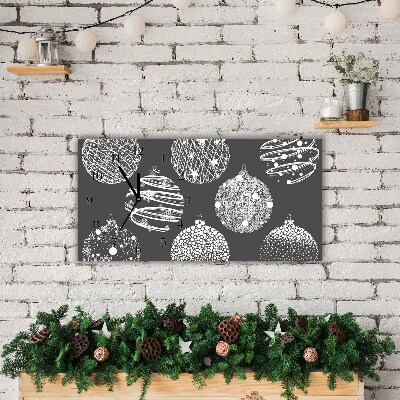 Relógio de parede Níveis-Bolas de Natal abstratas de inverno