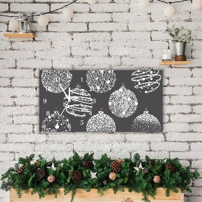 Relógio de parede Níveis-Bolas de Natal abstratas de inverno
