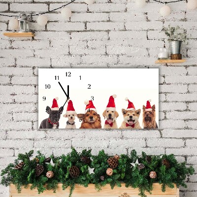 Relógio de parede Níveis-Cães Papai Noel Natal