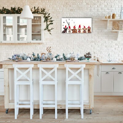 Relógio de parede Níveis-Cães Papai Noel Natal