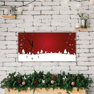 Relógio de parede Níveis-Árvores de Natal Feriados Flocos de Neve