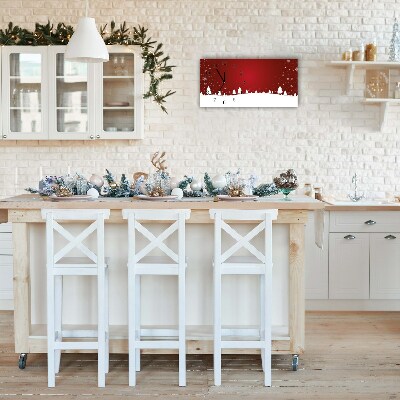 Relógio de parede Níveis-Árvores de Natal Feriados Flocos de Neve