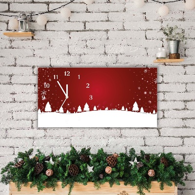 Relógio de parede Níveis-Árvores de Natal Feriados Flocos de Neve