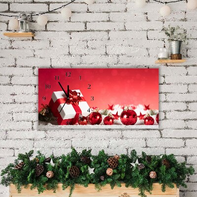 Relógio de parede Níveis-Presente de Natal com bolas de neve