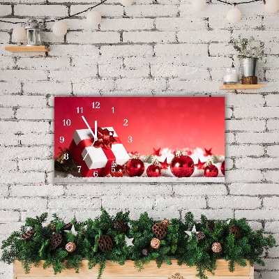 Relógio de parede Níveis-Presente de Natal com bolas de neve