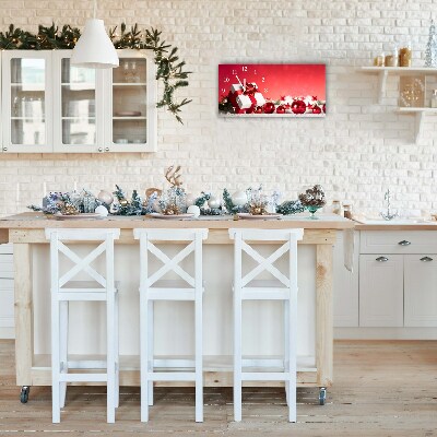 Relógio de parede Níveis-Presente de Natal com bolas de neve