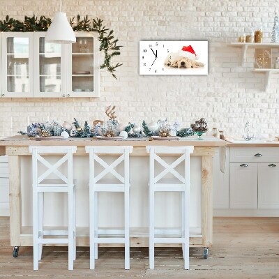 Relógio de parede Níveis-Chapéu de Papai Noel para filhotes de inverno