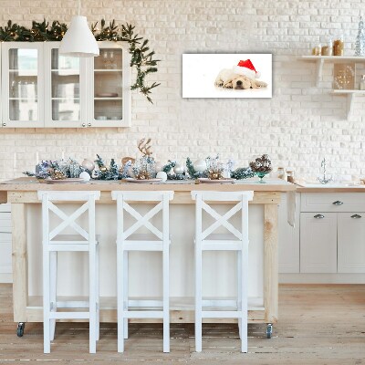 Relógio de parede Níveis-Chapéu de Papai Noel para filhotes de inverno