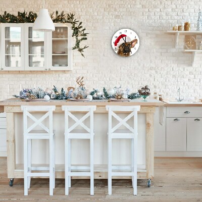 Relógio de parede Redondo-Bulldog Dog Natal