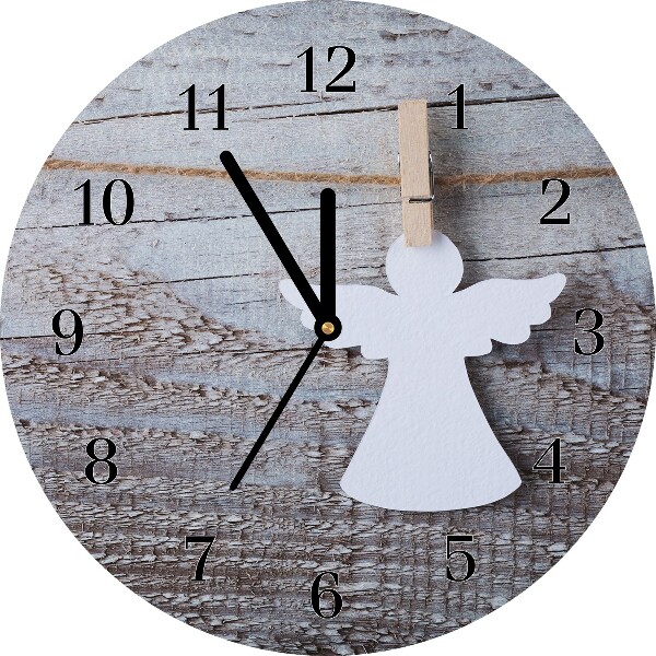 Relógio de parede Redondo-Anjo de Natal Inverno